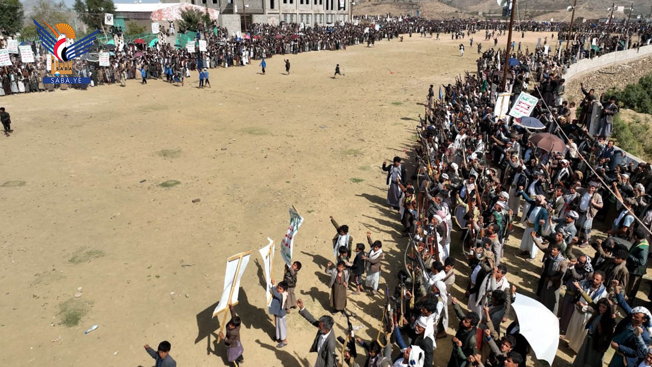 لقاء قبلي مسلح في خولان عامر بصعدة إعلاناً للنفير العام