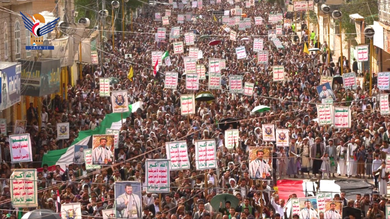 مسيرات جماهيرية حاشدة في ذمار ثباتا وجهادا مع غزة