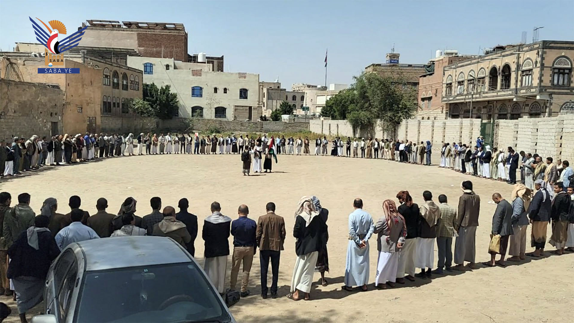 وقفة لقيادات وموظفي هيئة الأوقاف لتفويض وتأييد القيادة الثورية ونصرة فلسطين