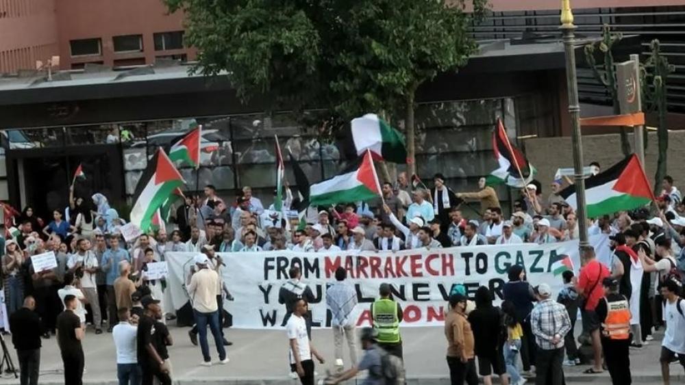 مدينة مراكش المغربية تشهد وقفة تضامنية ضد جرائم الإبادة في غزة