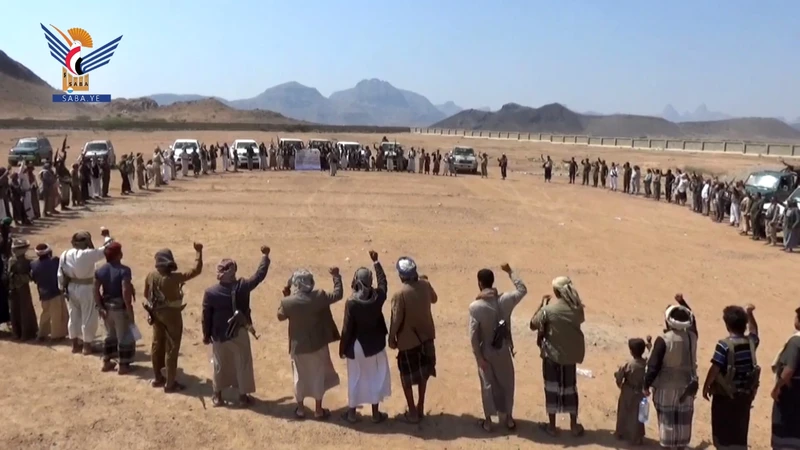 وقفة في مديرية صرواح بمأرب إحتفاء بالعيد الـ11 لثورة 21 سبتمبر