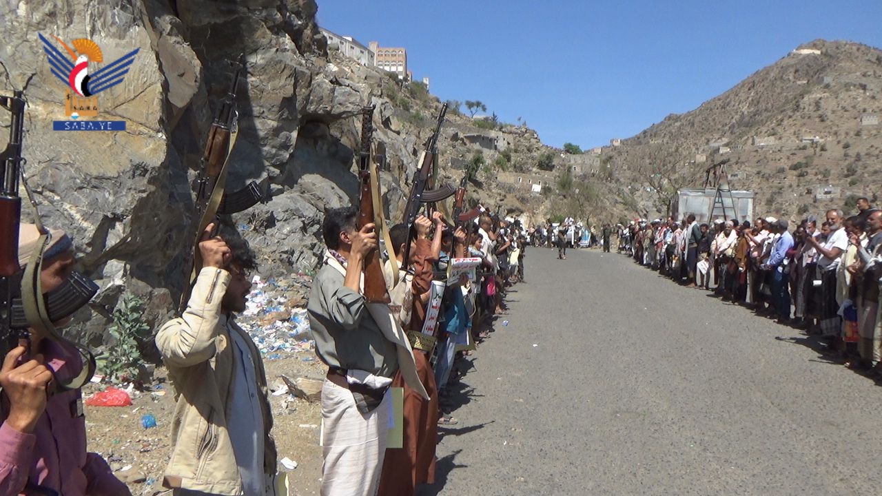 قبائل حيفان بتعز تعلن النفير العام في مواجهة العدو الأمريكي الصهيوني البريطاني