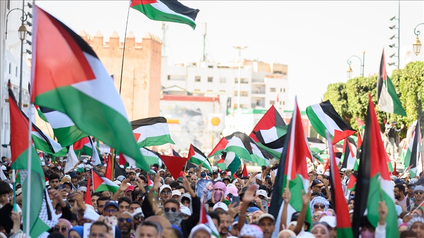 آلاف المغاربة يتظاهرون دعما لغزة بشعار "جراح أمتنا دوافع وحدتنا"