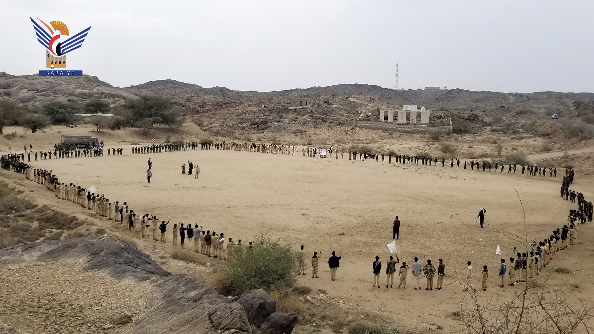 وقفة لطلاب عدد من مدارس مديرية ردمان تضامنًا مع غزة