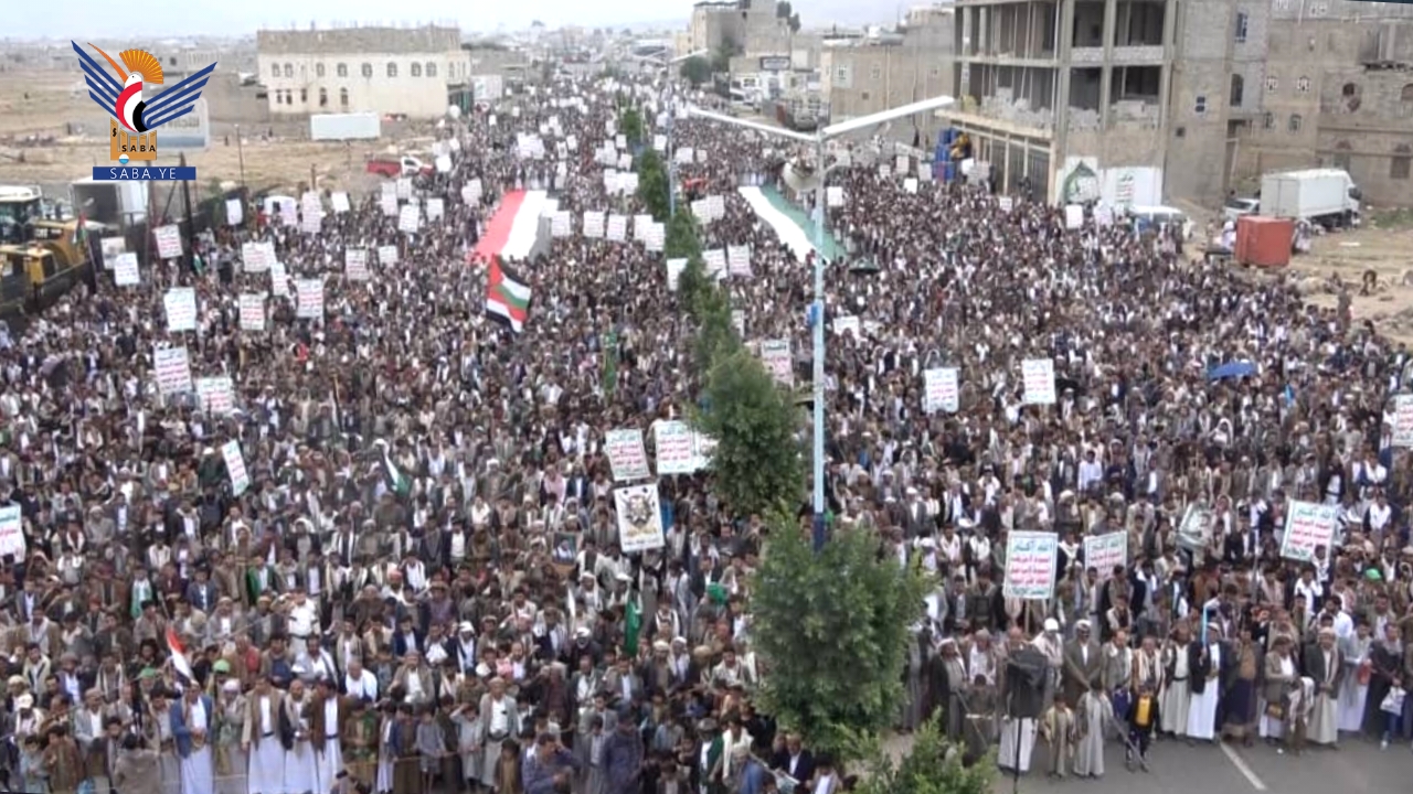 114 مسيرة بعمران تحت شعار "مع غزة جهاد وثبات لمواجهة أبشع إبادة وأخبث مؤامرات"