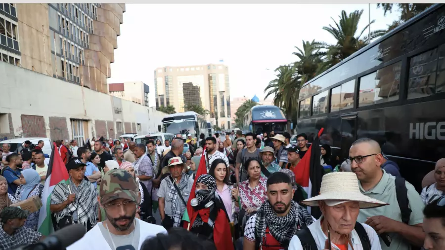 "قافلة الصمود" المغاربية تواصل طريقها لكسر الحصار على غزة