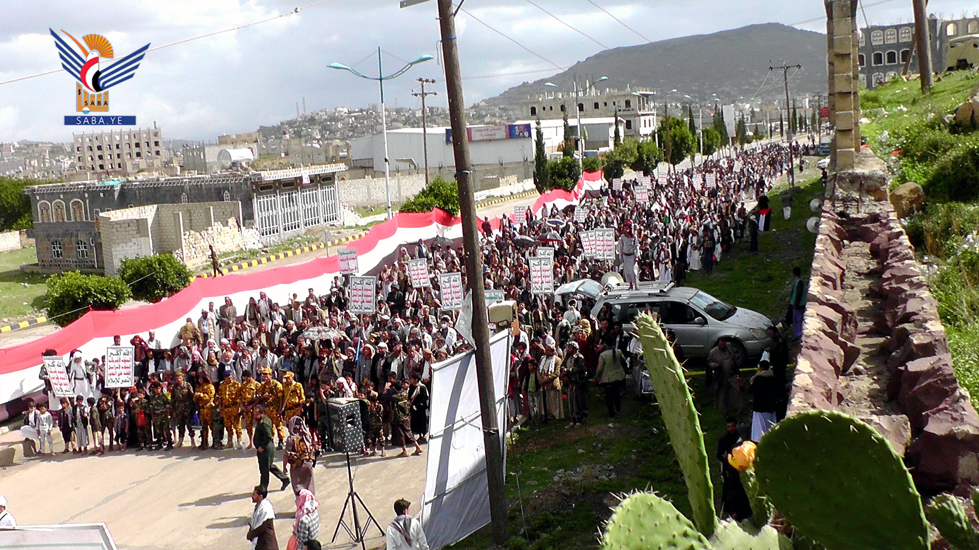 مسيرات حاشدة في مديريات محافظة إب نصرة للشعب الفلسطيني ومقاومته