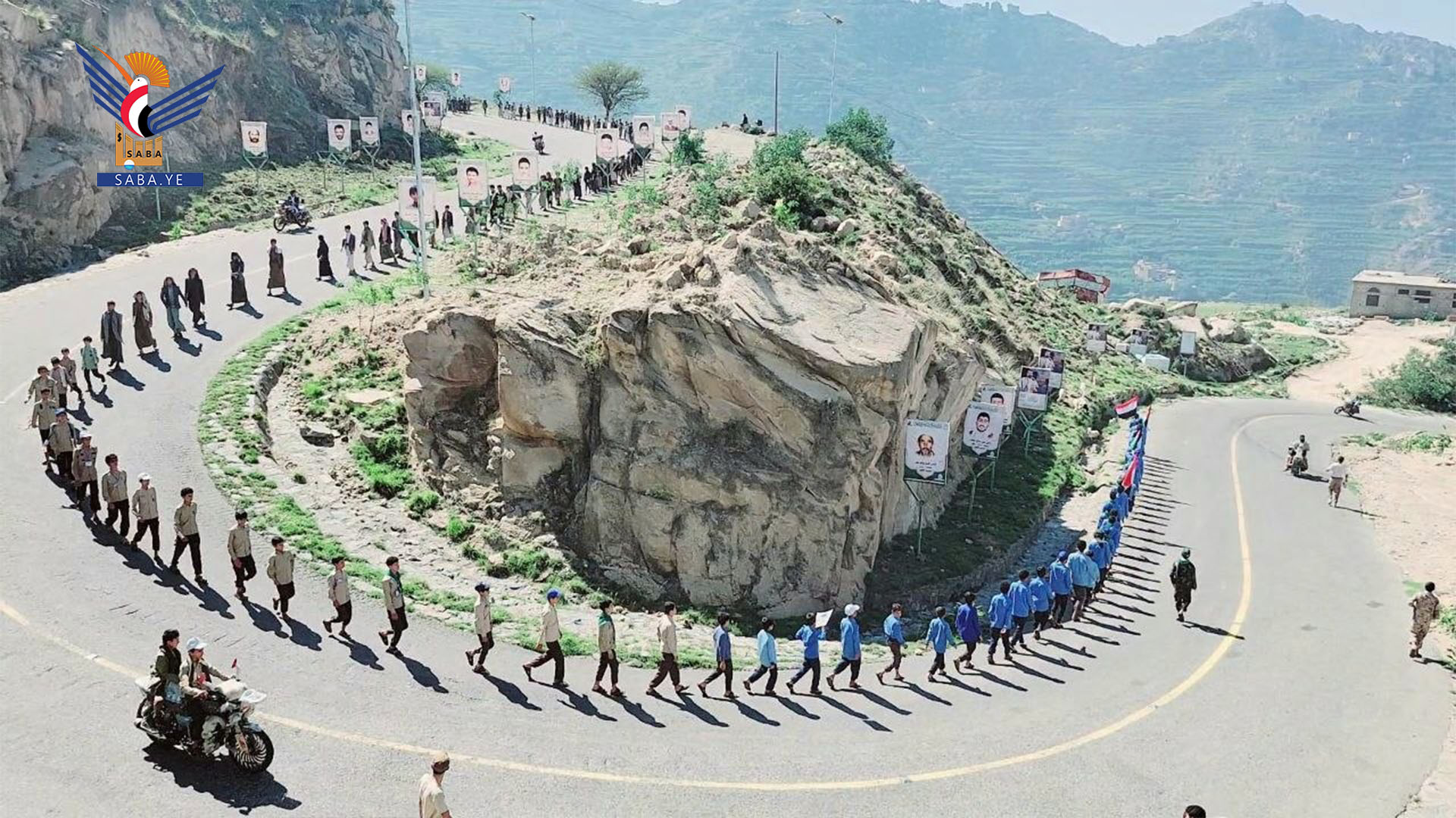 مسير كشفي لطلاب مدرسة الإمام الحسين في مران بصعدة