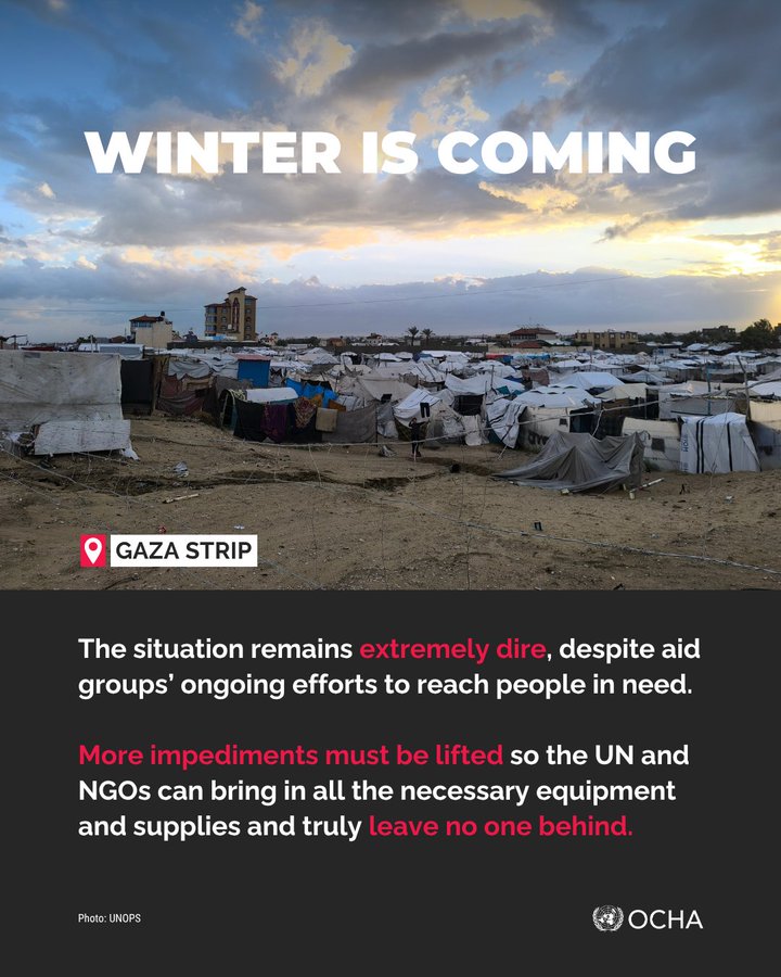 "أوتشا": 18 الف أسرة تضررت من الأمطار في غزة والآلاف فقدوا ملاجئهم