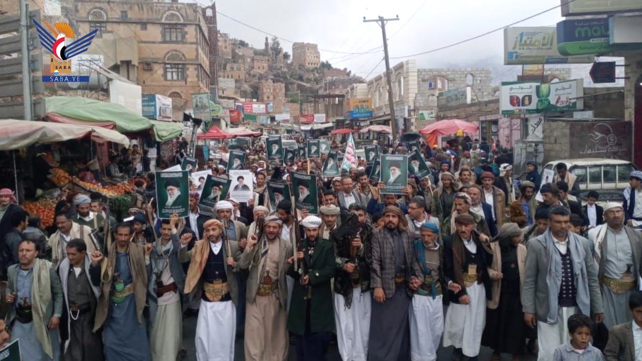 المحويت.. 95 مسيرة جماهيرية إحياء لذكرى غزوة بدر وتضامنا مع إيران ولبنان