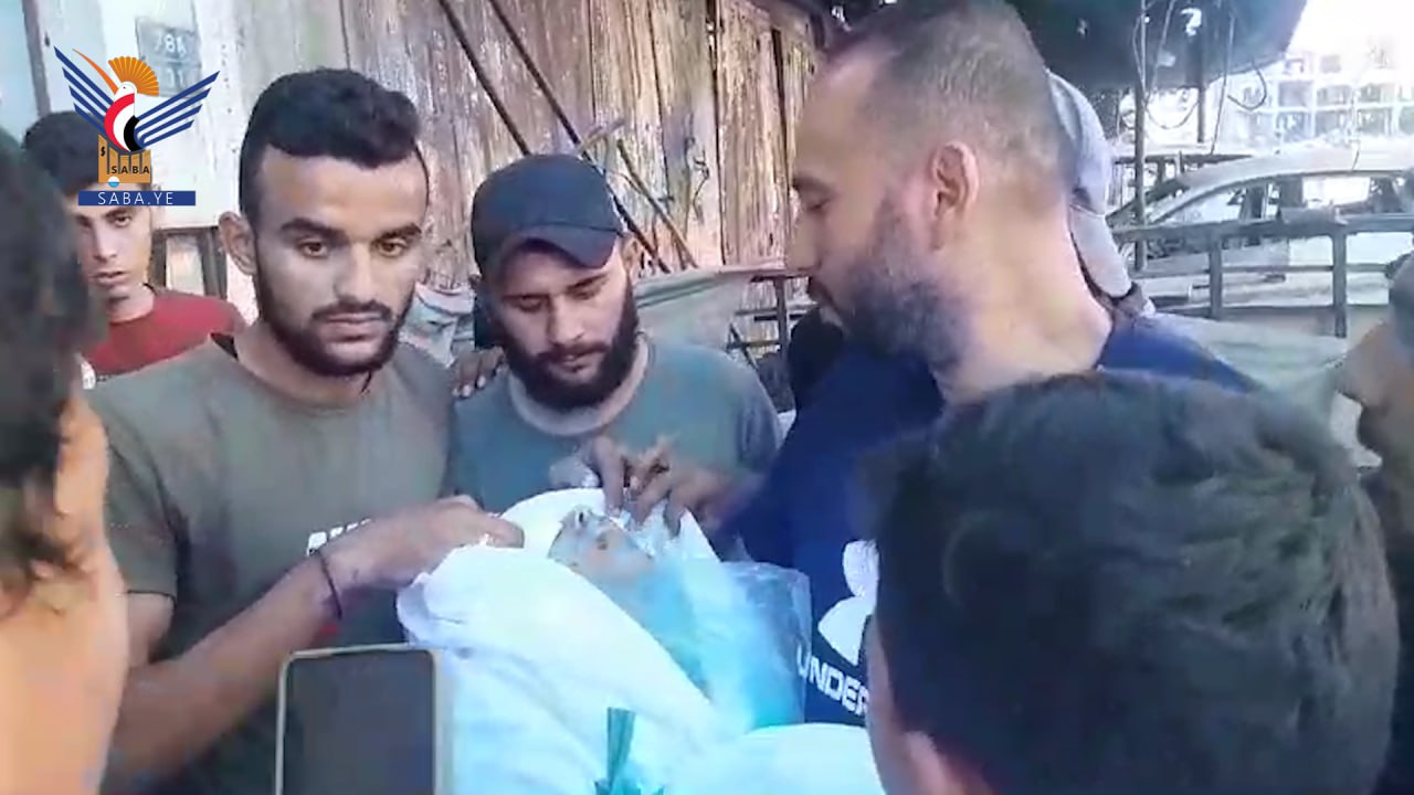 خاص (سبأ): مشاهد من المجزرة الصهيونية بحق الأطفال بمدرسة صلاح الدين غرب غزة