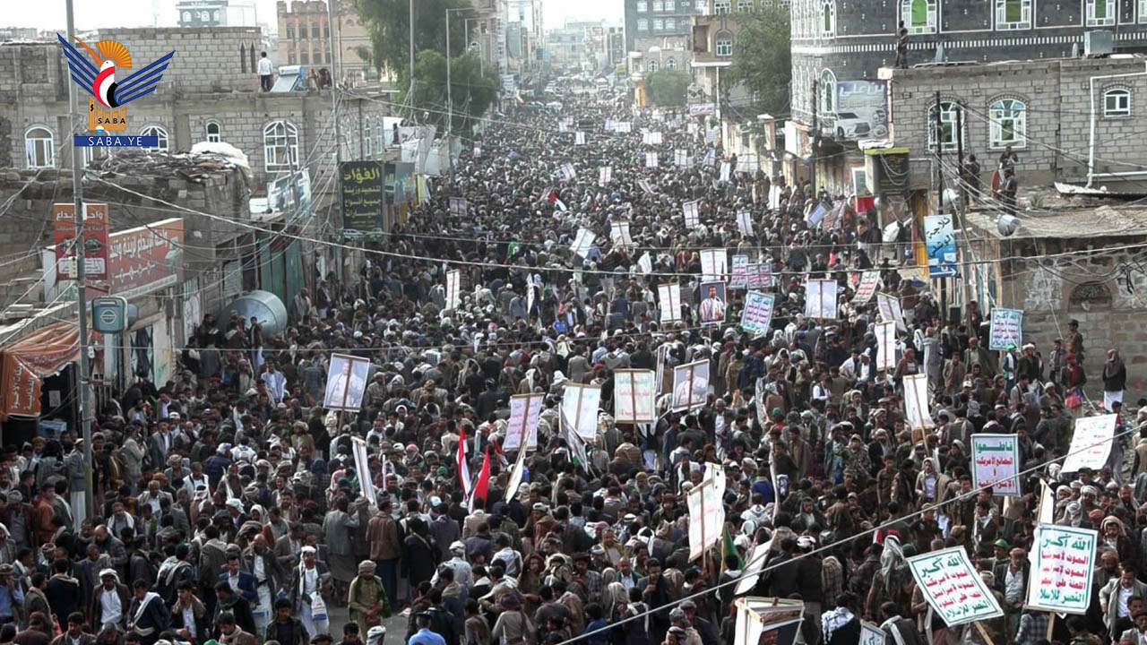  مسيرات حاشدة في ذمار نصرة لشعب فلسطين الشقيق والأقصى الشريف