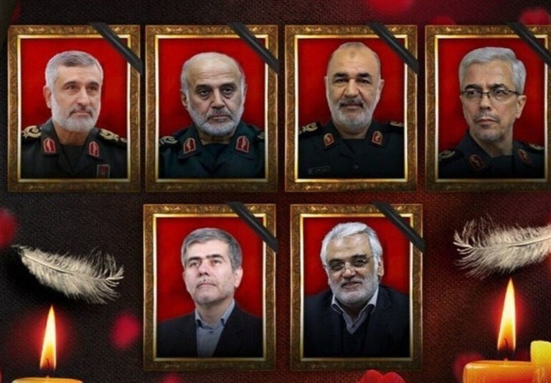 تشييع جثامين القادة الإيرانيين الشهداء جراء العدوان الوحشي الصهيوني السبت في طهران