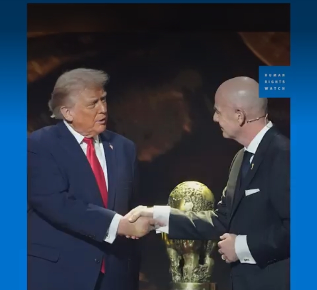 هيومن رايتس ووتش تستنكر منح الفيفا ترامب جائزة السلام