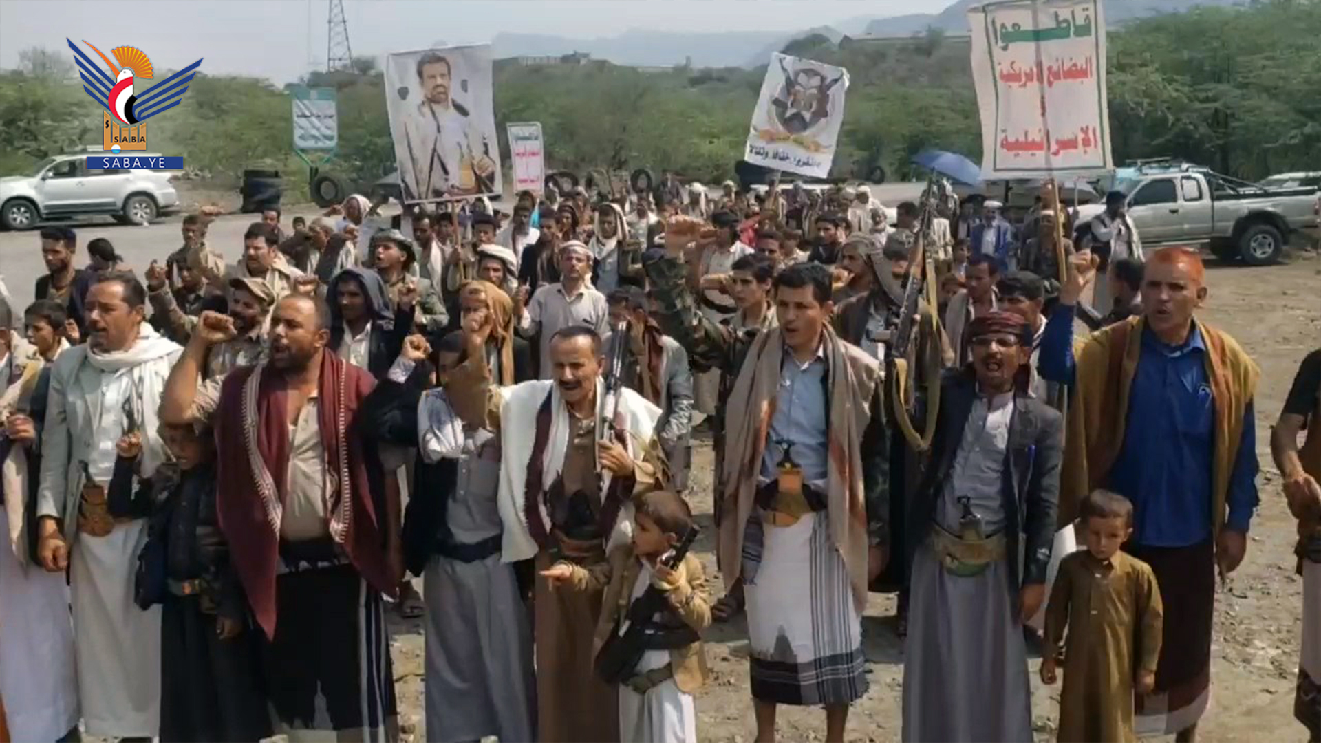  مسيرات جماهيرية بريمة تأكيدا على موقف اليمن الثابت في نصرة الشعب الفلسطيني