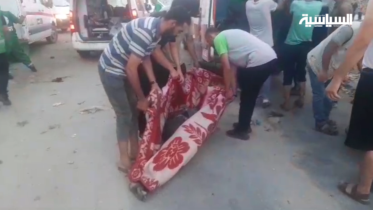 خاص (سبأ): مشاهد خاصة من المجزرة الصهيونية المروعة بمدرسة التابعين بمدينة غزة