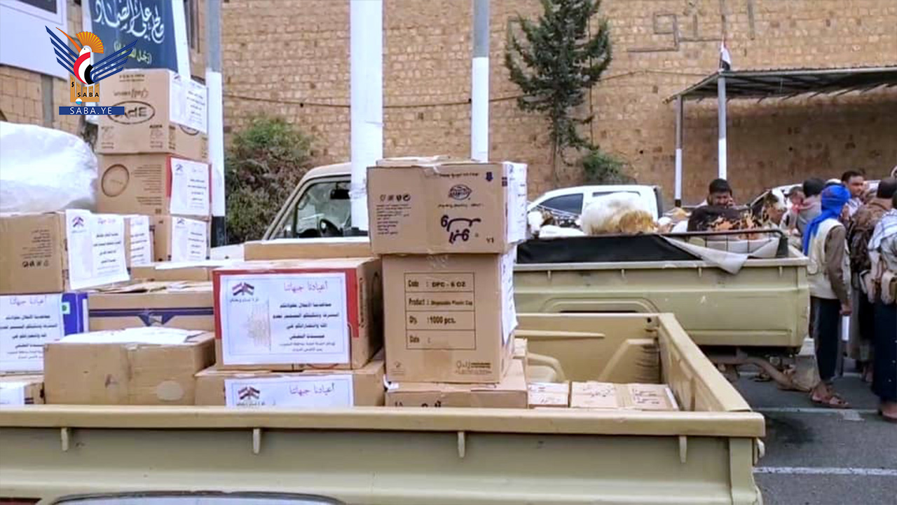 أبناء المحويت يسيرون قافلة عيدية للمرابطين في الجبهات