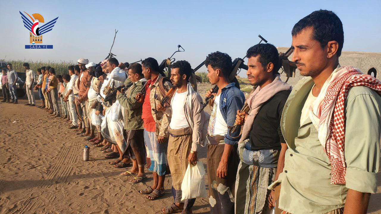 وقفة بمديرية المنيرة في الحديدة إعلاناً للنفير في مواجهة العدو الأمريكي