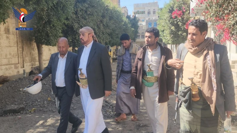 أمين العاصمة يطلع على أعمال ترميم شوارع فرعية بمديرية معين