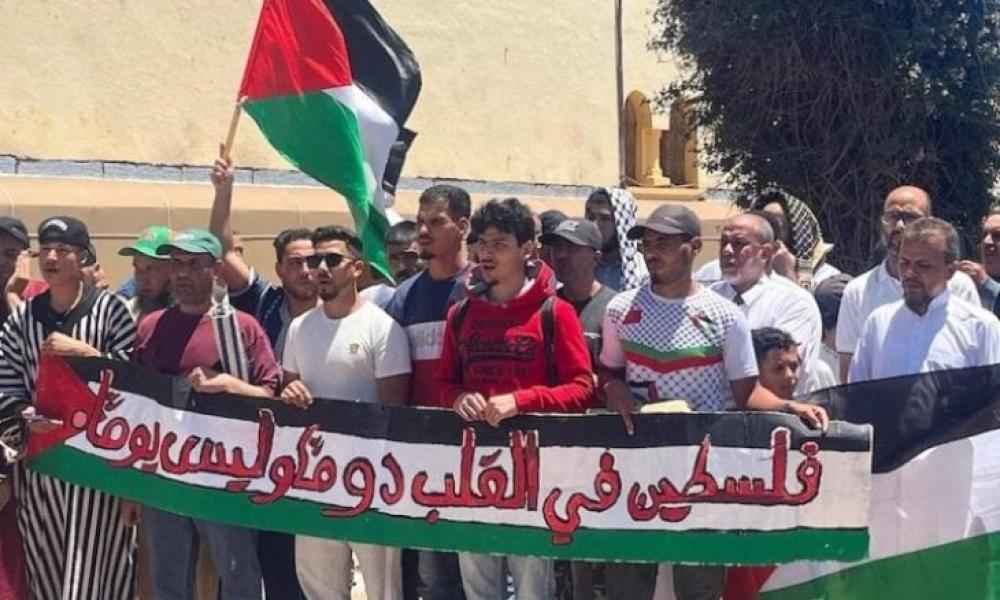 آلاف المغاربة يتظاهرون تنديدا بالعدوان الصهيوني على غزة 