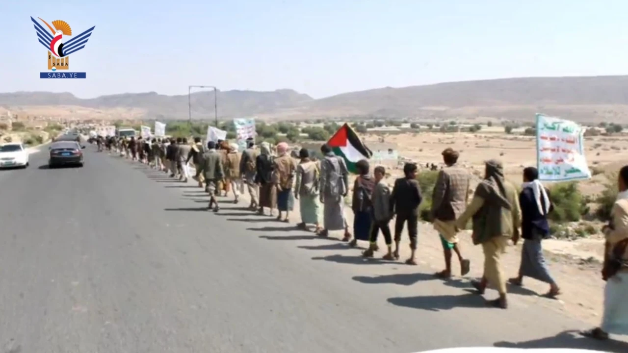 عمران .. مسير وعرض لخريجي "طوفان الأقصى" في حوث وسفيان