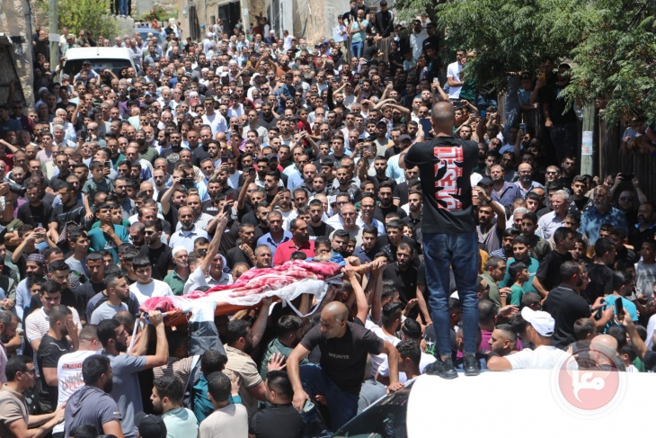 تشييع جثمان الشهيد الفلسطيني محمد الهور في بلدة صوريف