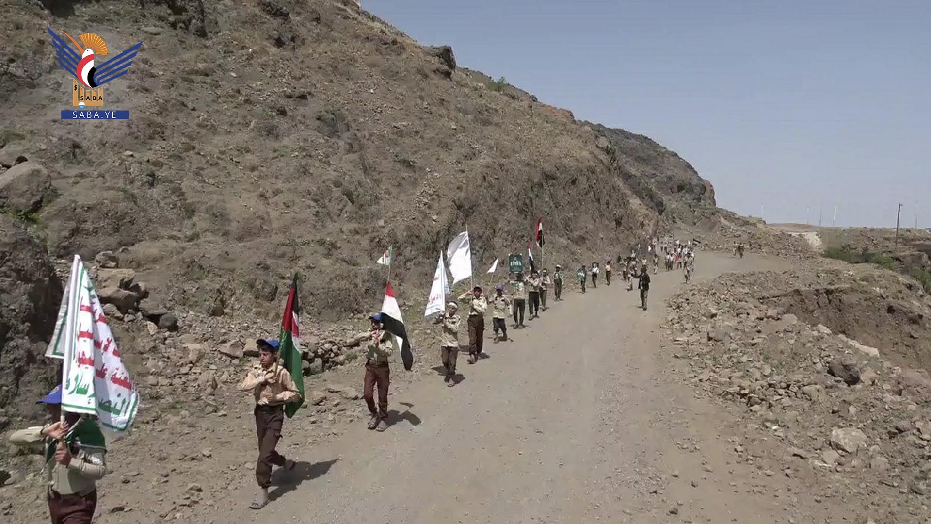 مسير لطلاب مدرسة الشهداء الصيفية في مديرية الحيمة الداخلية