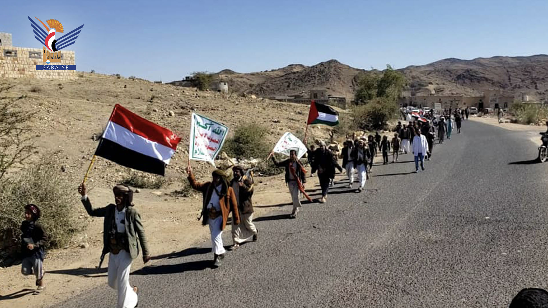 مسير ووقفة مسلحة لقوات التعبئة العامة لقبيلة الأعروش مديرية خولان