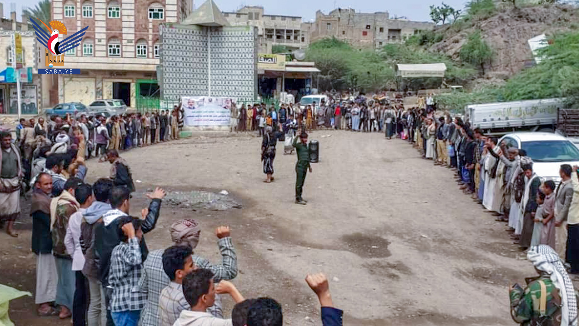 وقفة بمديرية جبل الشرق بذمار نصرة لغزة وتضامناً مع الأسرى الفلسطينيين