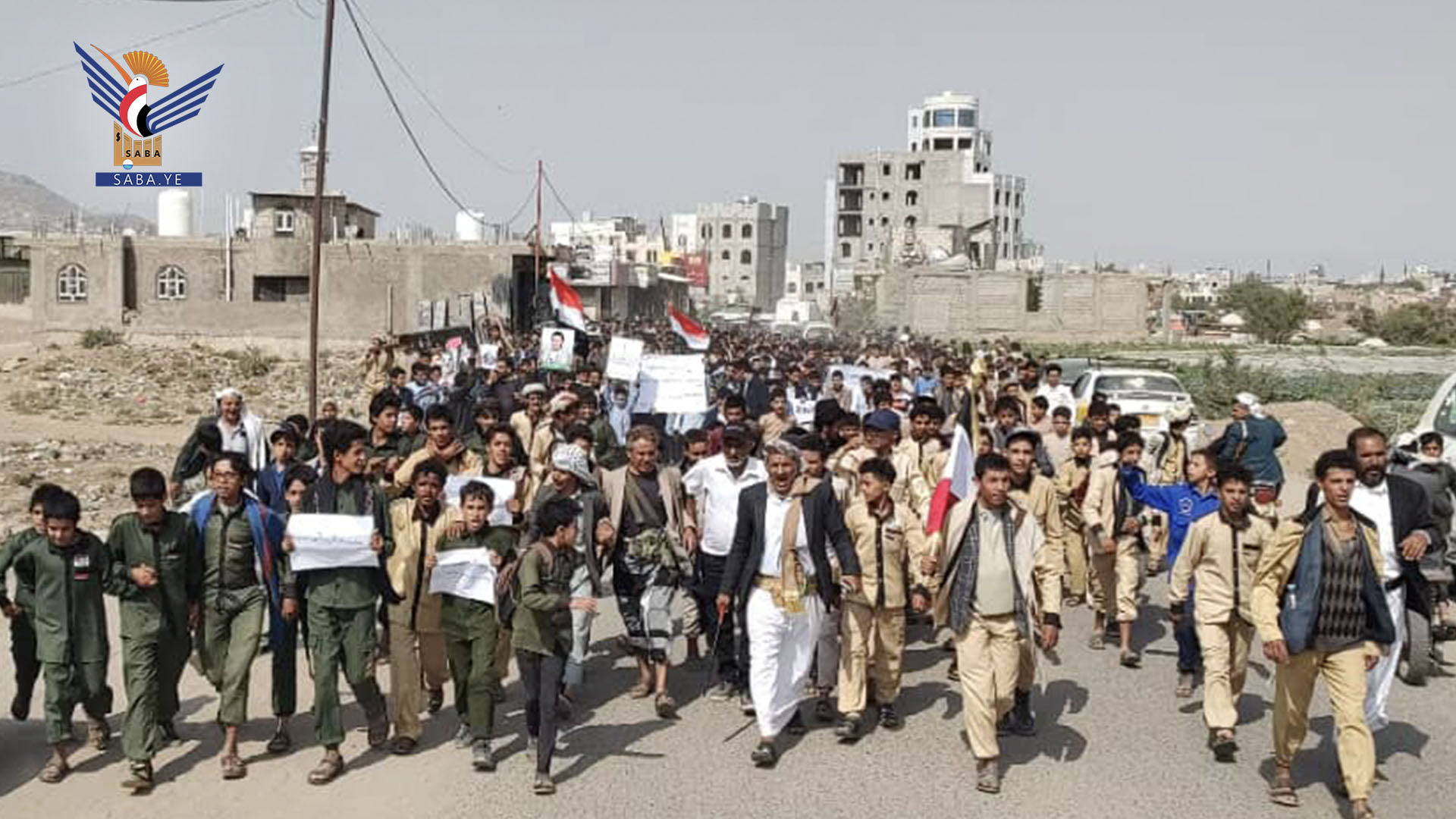 مسيرات راجلة ووقفات طلابية بمديريات محافظة صنعاء نصرةً لغزة