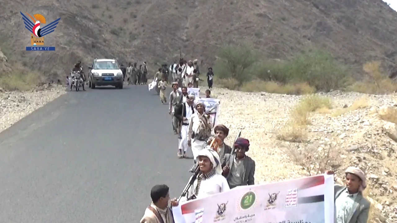 عرض شعبي لقوات التعبئة في عزلة حباب بمأرب