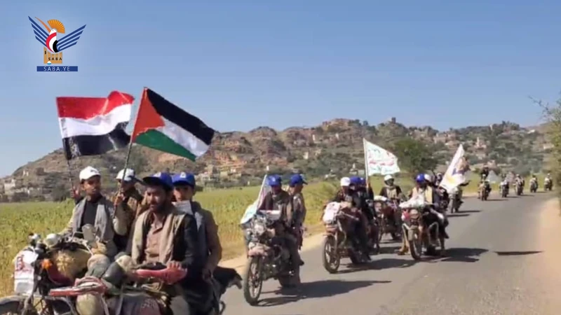 مسير بالدراجات النارية لخريجي دورات التعبئة بالرجم في المحويت وفاءً لدماء الشهداء