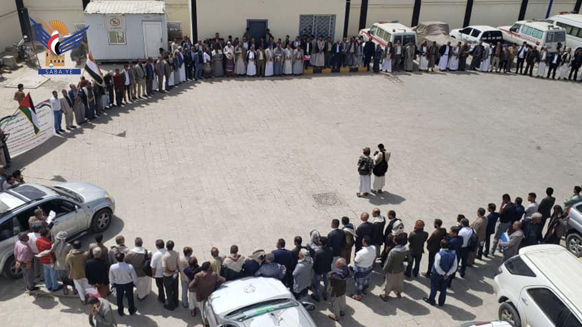 وقفات للقطاع الصحي في المحافظات الحُرة تنديدًا للحصار وجرائم التجويع في غزة