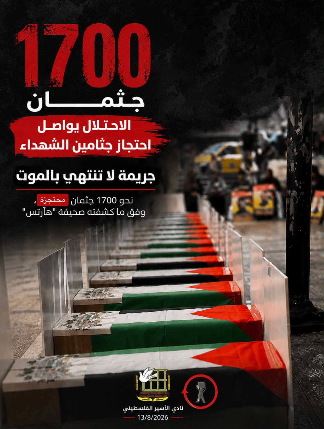 مؤسسات فلسطينية: جريمة الإبادة لاتتوقف عند قتل الفلسطيني بل تمتد إلى ما بعد الموت