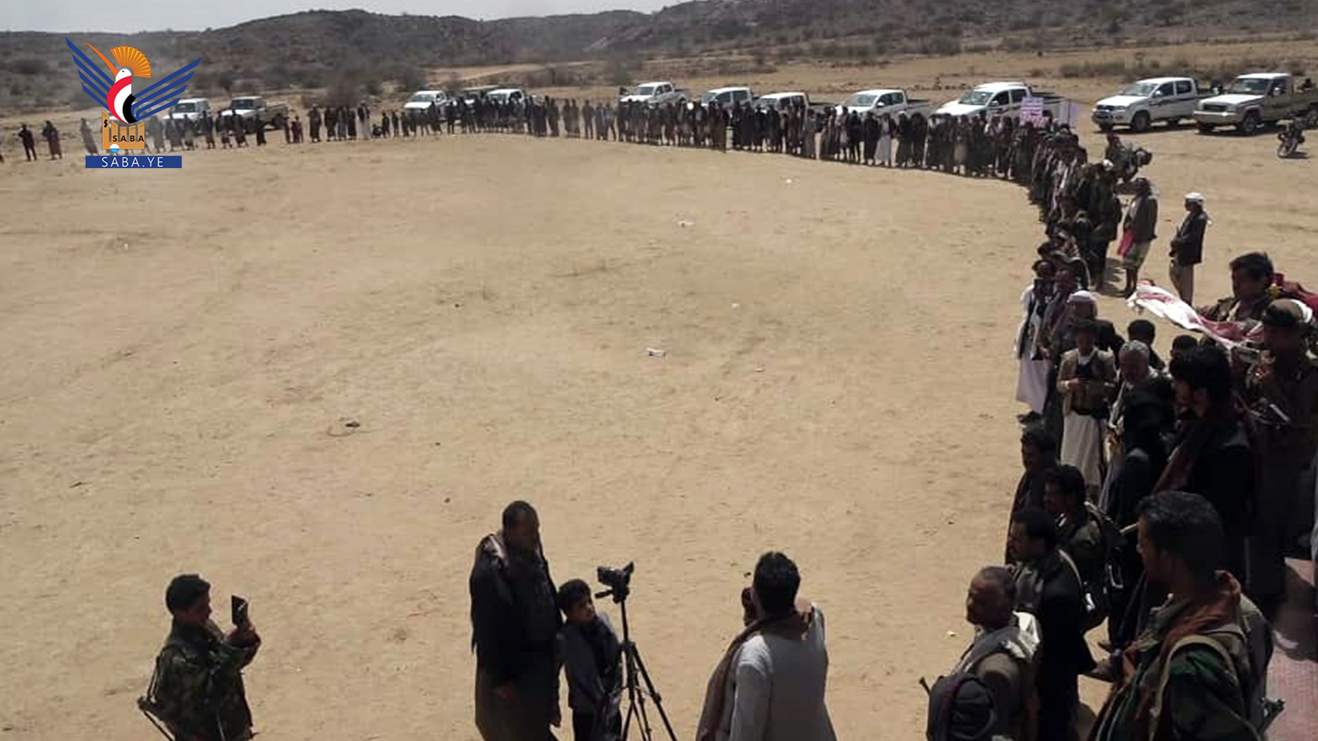 وقفة لأبناء مديرية الشرية بالبيضاء إسنادا لغزة وإعلان البراءة من الخونة