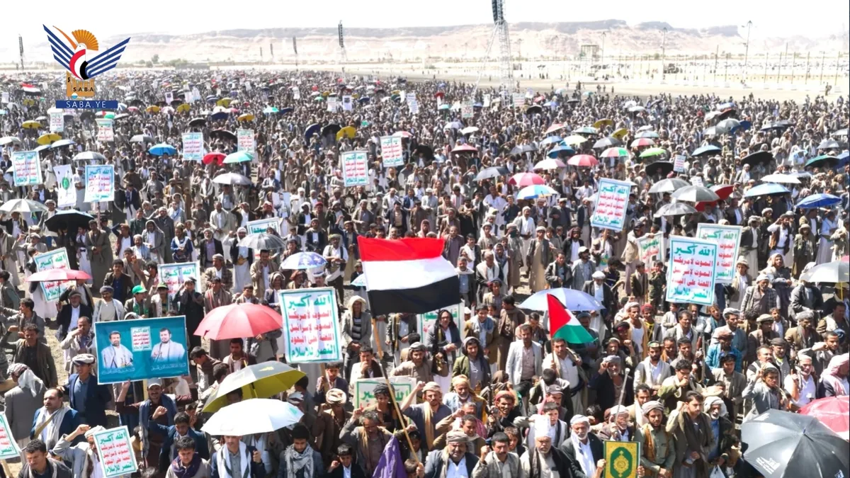 مسيرات حاشدة بصعدة ثباتاً مع فلسطين ونفيراً في مواجهة العدوان السعودي