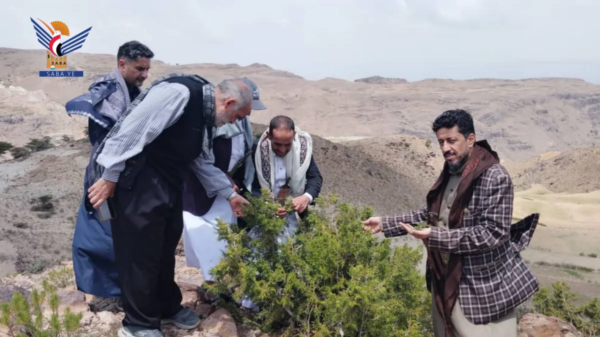 وكيل وزارة الزراعة السراجي يتفقد الغطاء النباتي ببلاد الروس في محافظة صنعاء