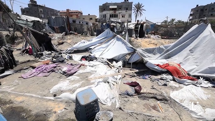 شهيدان وأكثر من 30 جريحاً بينهم أطفال في قصف صهيوني على خيمة في خان يونس