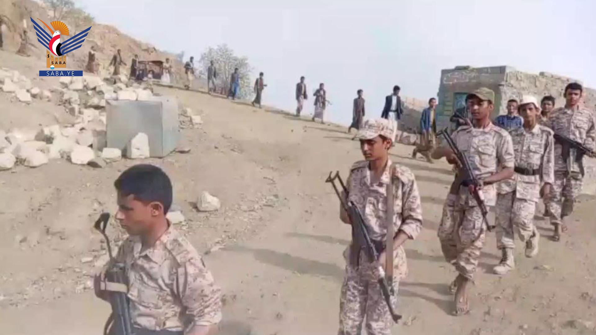 مسير ومناورة لعدد من خريجي طوفان الأقصى في وشحة بحجة