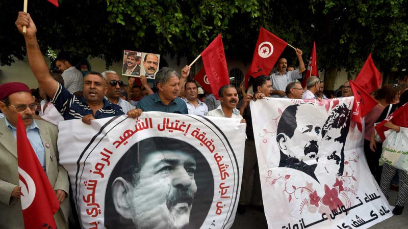 قضاء تونس يصدر احكاماً بالاعدام بحق أربعة متهمين باغتيال المعارض شكري بلعيد