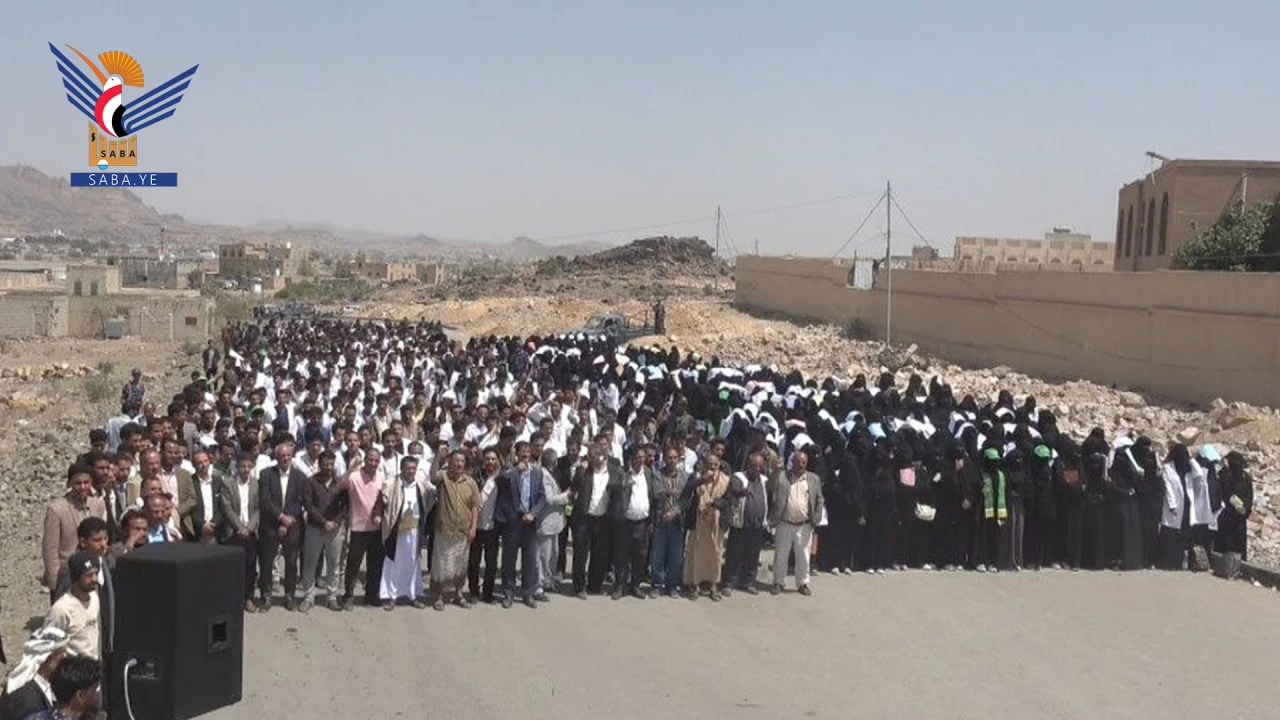 جامعة البيضاء تشهد مسيرة حاشدة تأكيدا على الثبات مع غزة