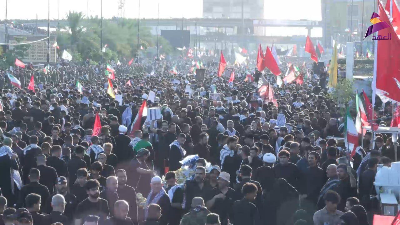 انطلاق التشييع الشعبي للشهيد السيد علي الخامنئي من مجسر الكوفة في النجف الأشرف