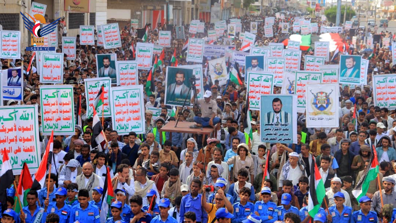 أبناء حارس البحر الأحمر يحتشدون في 23 ساحة بمسيرات "مع غزة جهاد مقدس ولا خطوط حمراء "