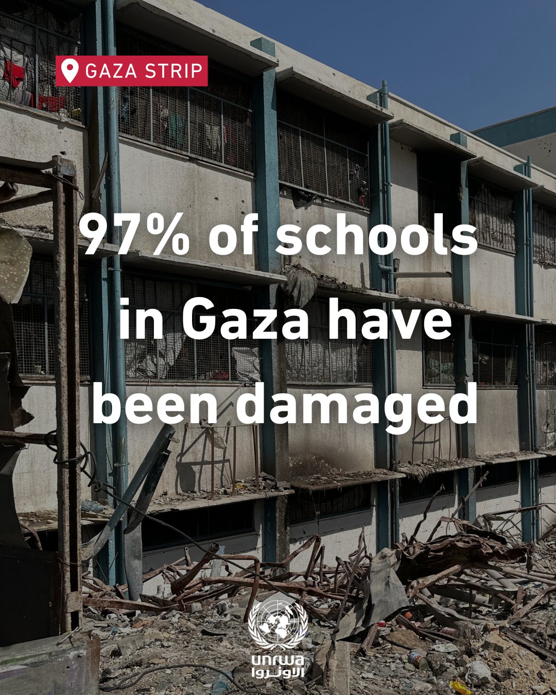 "أونروا": التعليم في غزة على حافة الانهيار الكامل