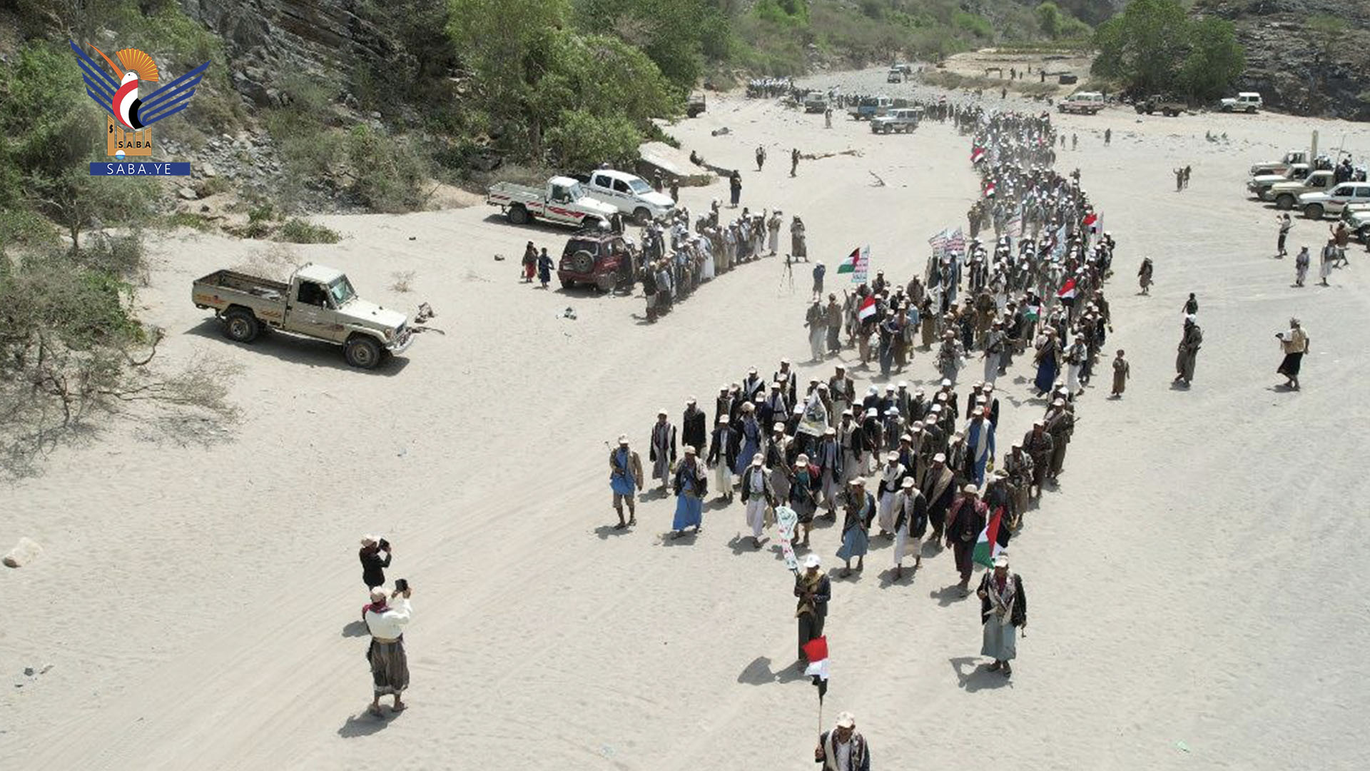 عرض لقوات التعبئة في مديرية الجميمة بمحافظة حجة