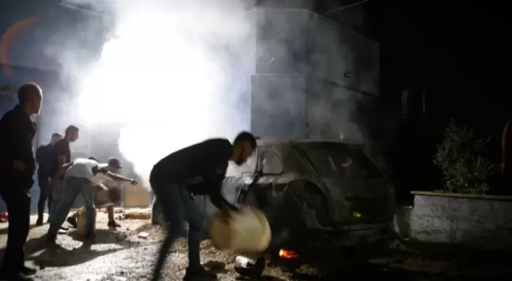 إصابة فلسطينيين في اعتداء للمستوطنين وإحراق منزل في بروقين 