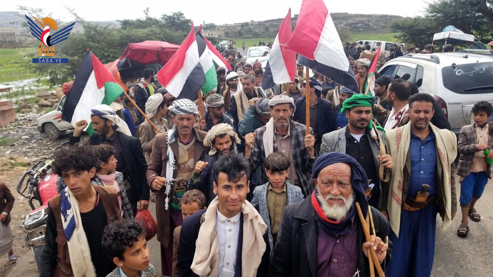  المحويت تشهد 34 مسيرة ووقفة تحت شعار "نصرة للأقصى وغزة.. الإسناد مستمر والرد قادم"