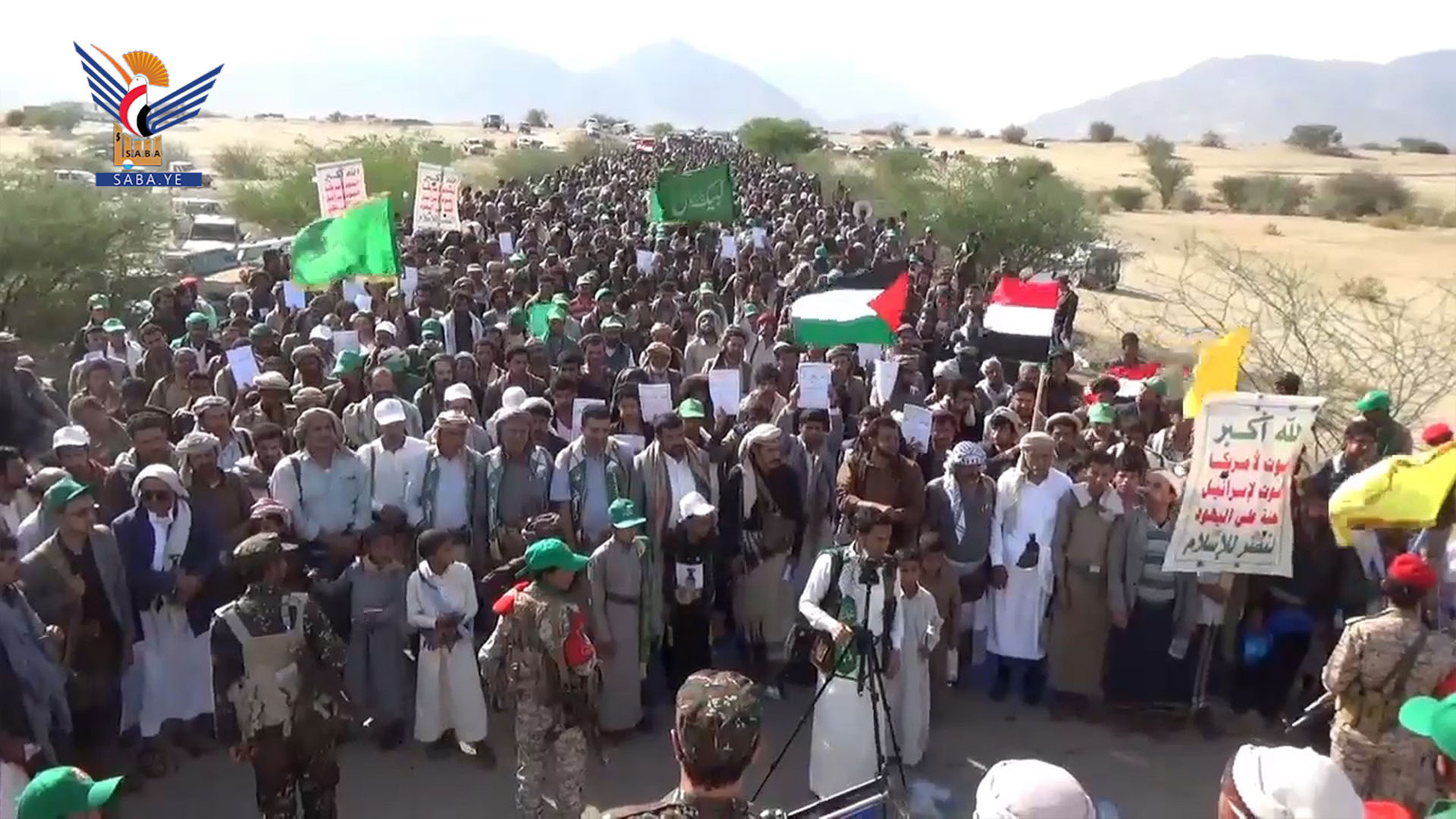 مسيرات حاشدة بمأرب نصرة للشعب الفلسطيني وتنديدا بالانتهاكات المستمرة للمقدسات