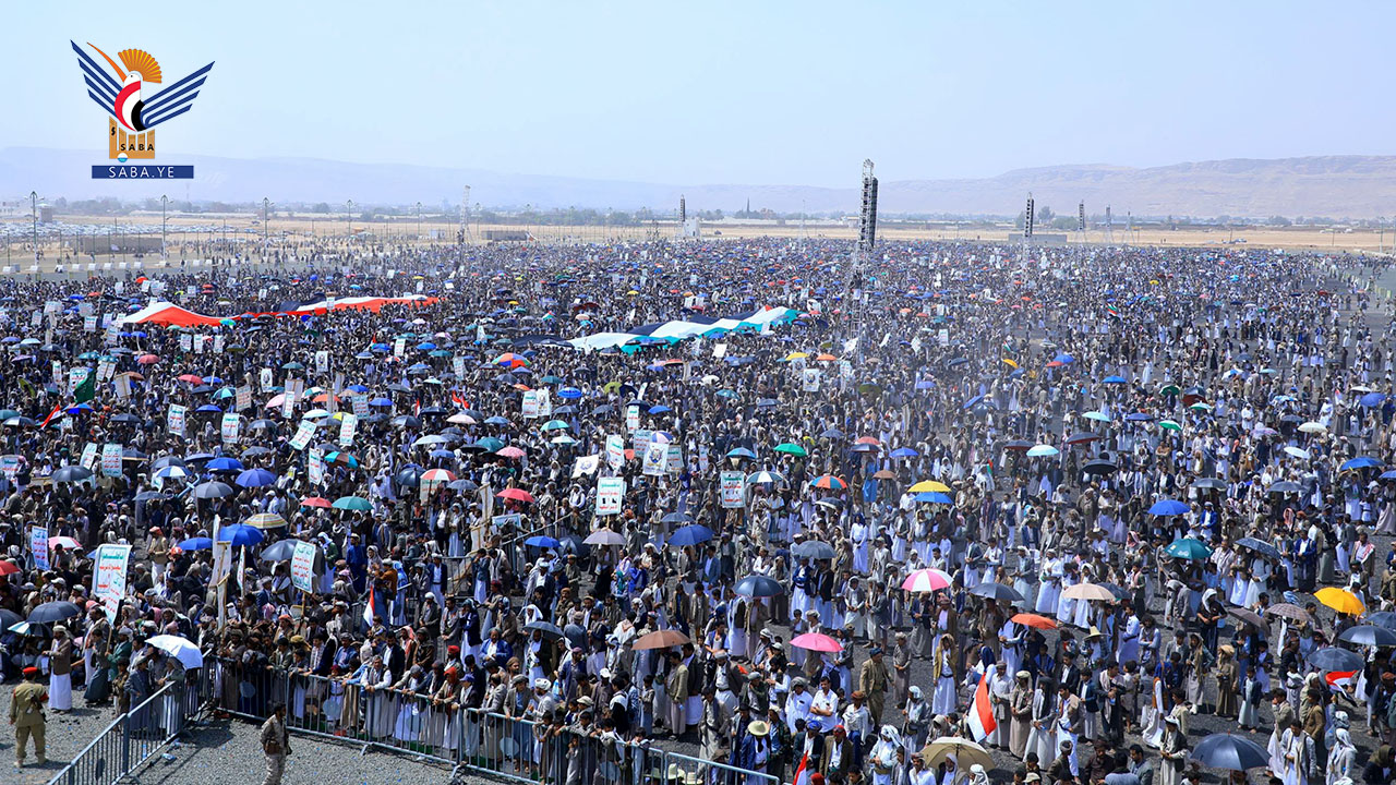 خروج جماهيري غير مسبوق بصعدة لتأكيد عدم التهاون لحرب إبادة غزة