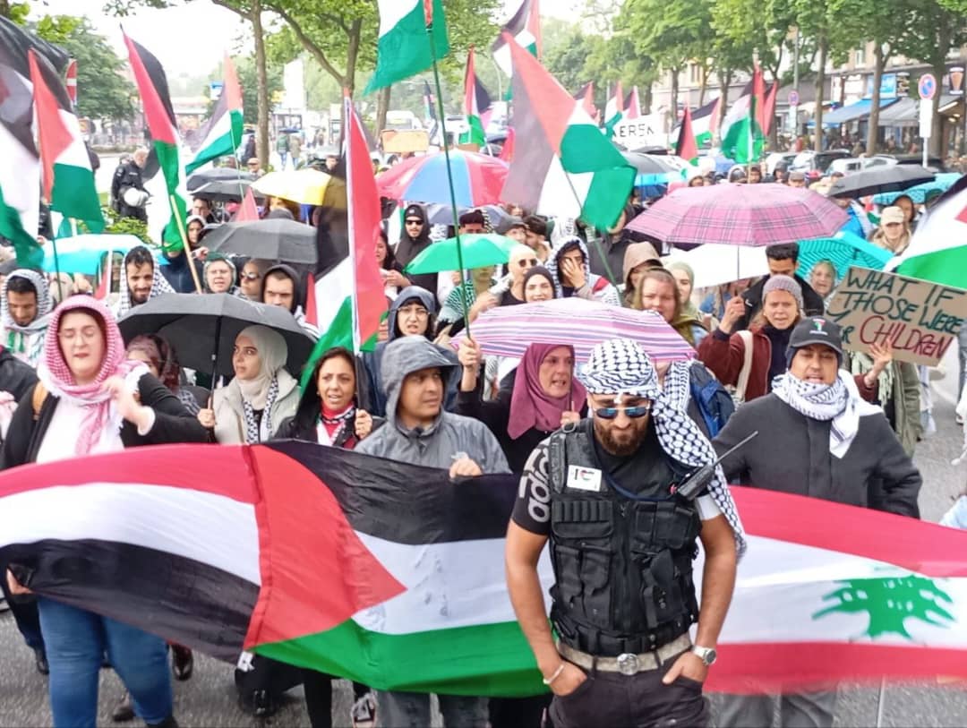 مسيرة في مدينة هامبورغ الألمانية ضد الإبادة الجماعية في فلسطين